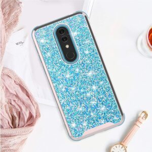 Alcatel Onyx ZV Rubberized Dual Layered Full Diamond Hybrid Series Case with Silicon Hybrid Cover in ZV Blister Packaging - Baby Blue(148)