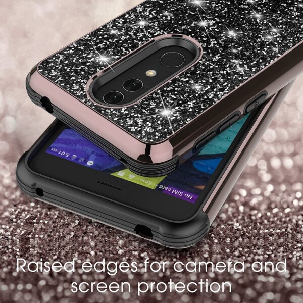 Alcatel Onyx ZV Rubberized Dual Layered Full Diamond Hybrid Series Case with Silicon Hybrid Cover in(150)