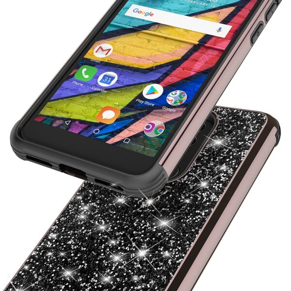 Alcatel Onyx ZV Rubberized Dual Layered Full Diamond Hybrid Series Case with Silicon Hybrid Cover in(150)