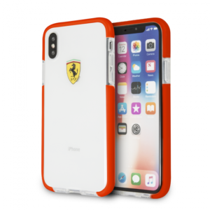IPHONE X & IPHONE XS FERRARI ON TRACK COLLECTION, TPU/PC RED TRANSPARENT SHOCK ABSORPTION CASE WITH(131)