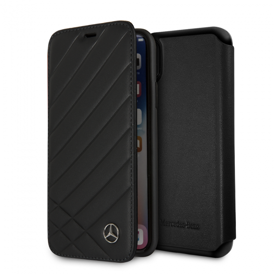 IPHONE X & IPHONE XS MERCEDES-BENZ LEATHER PATTERN II - WALLET CASE(127)
