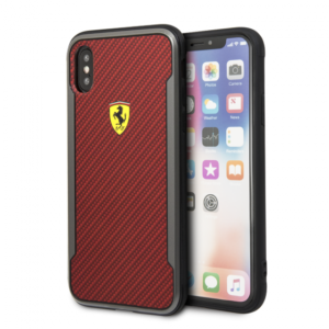 iPhone XR Red Hard Case with Printed Carbon Effect(120)