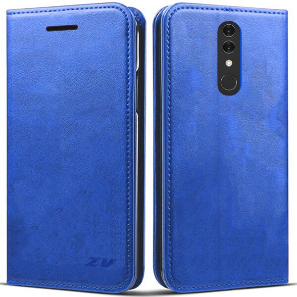 Alcatel Onyx ZV Wallet Pouch Series Case with Card Holders and Magnetic Flap Closure - Blue Leather(145)