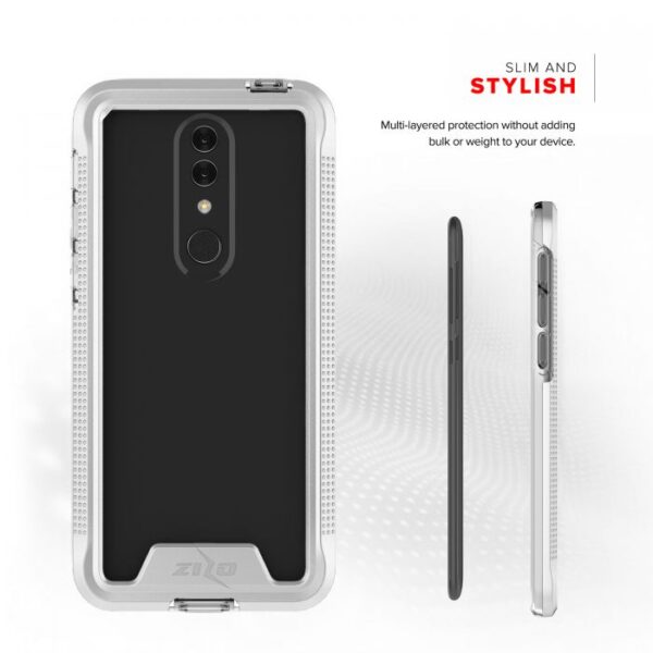 Alcatel Onyx Zizo ION Triple Layered Hybrid Case with Tempered Glass Screen Protector - Silver / Cle