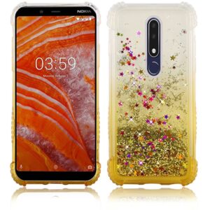 Nokia 3.1 Plus Colorful Fun Glitter Bling Shockproof Sand Quicksand Case (623)