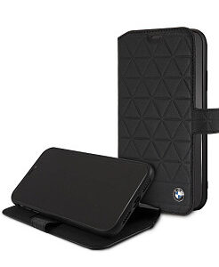 iPhone XR BMW Genuine Leather BookType Hard Case Hexagon(116)