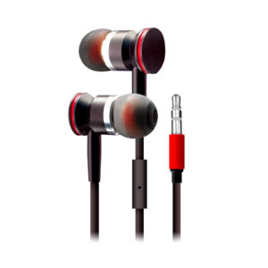 Deluxe Earbuds Stereo Earbuds with Mic and Case Red HA100(806)