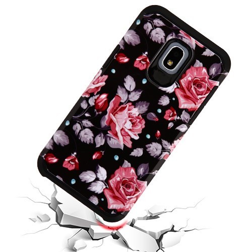 Galaxy Amp Prime 3 Astronoot Protector Cover - Pinky White Rose / Black(207)
