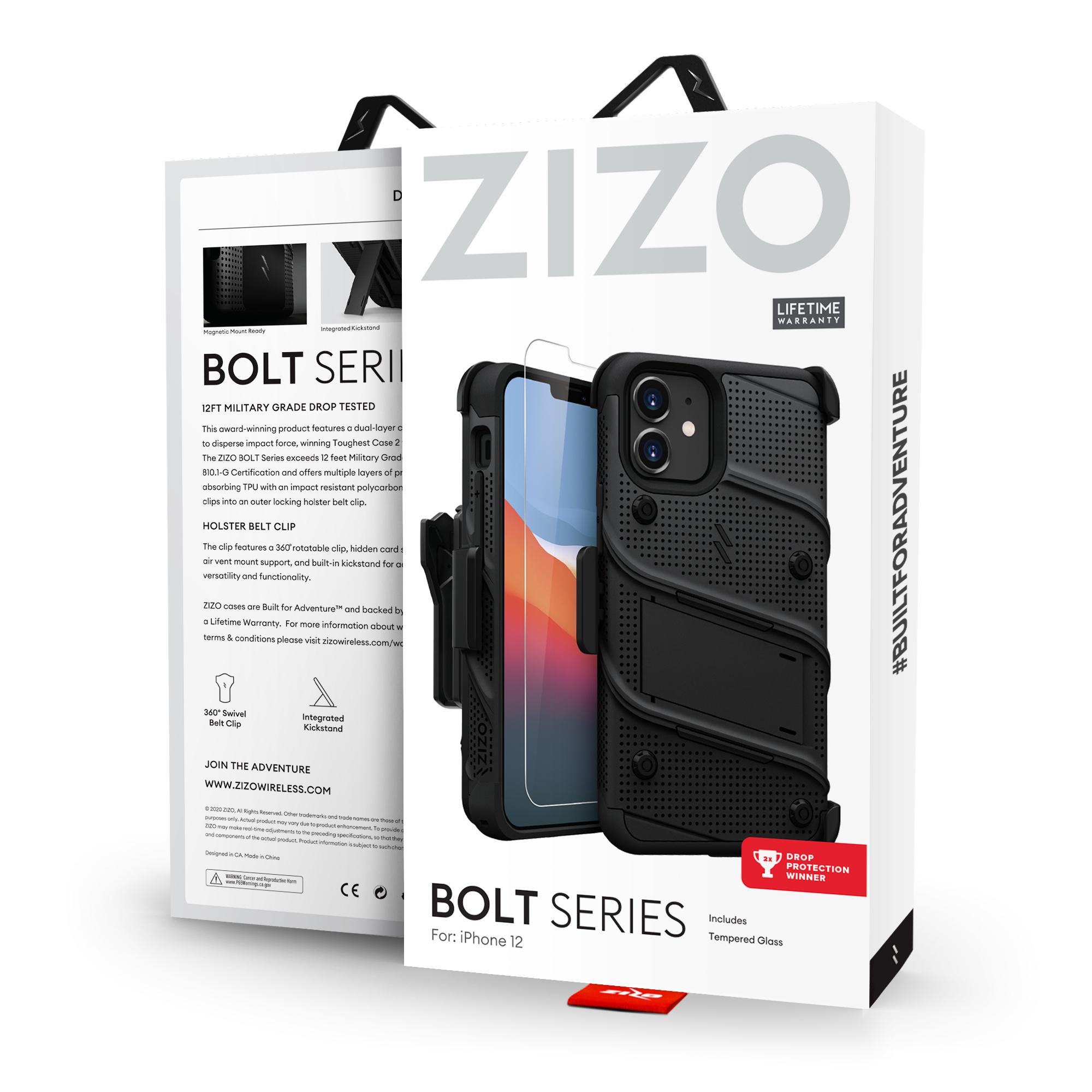 iPhone 12 Mini 5.4 ZIZO BOLT Series Case - Black (110102)