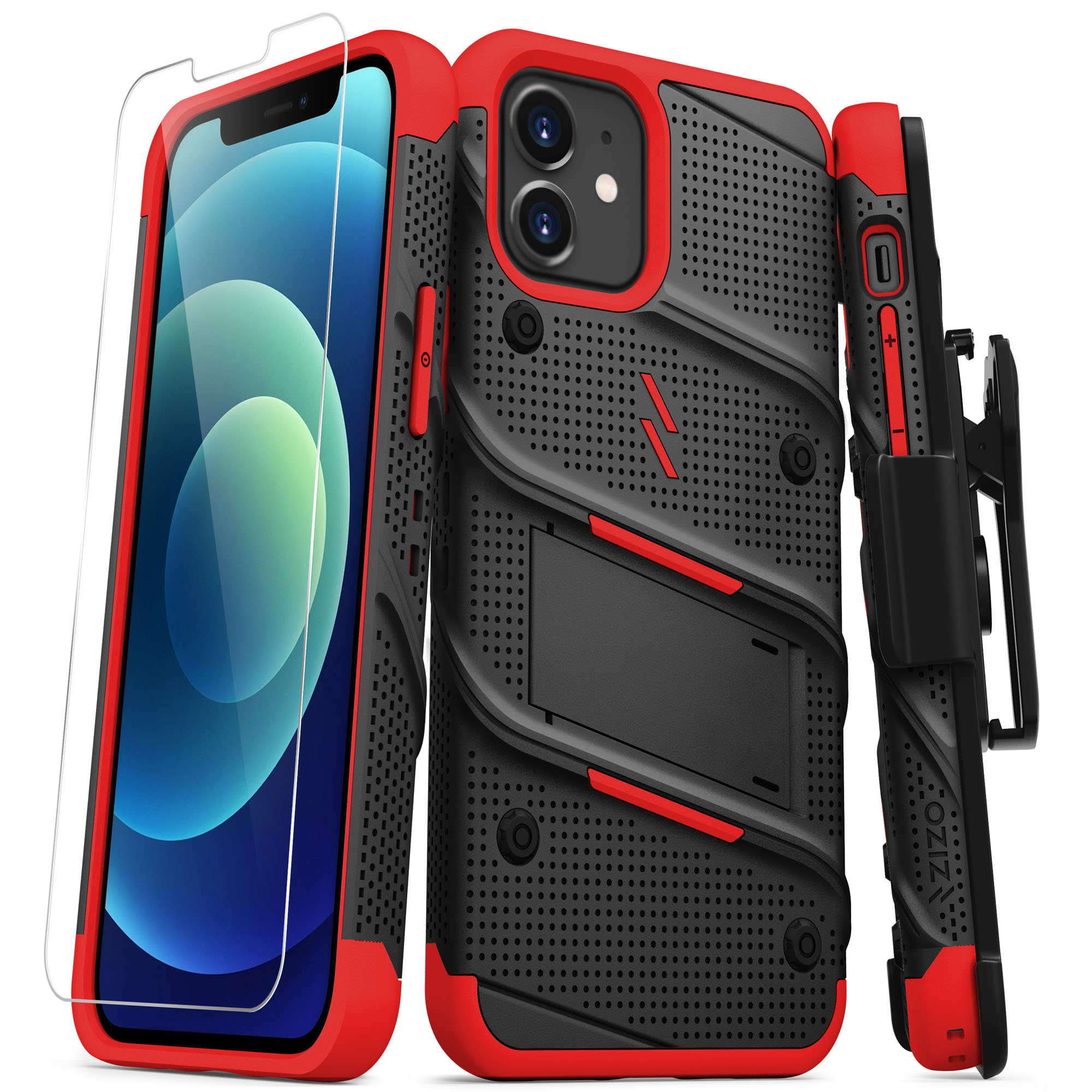 iPhone 12 Max / Pro 6.1 ZIZO BOLT Series Case – Black & Red (110107)