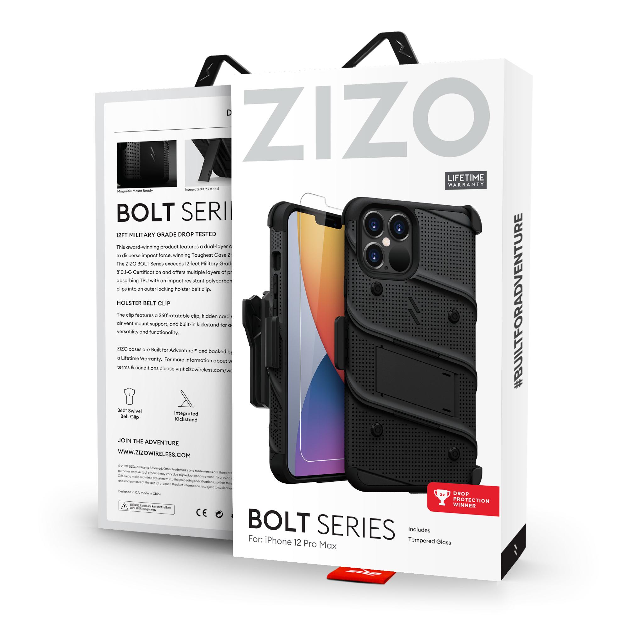 iPhone 12 Pro Max 6.7 ZIZO BOLT Series Case – Black (110114)