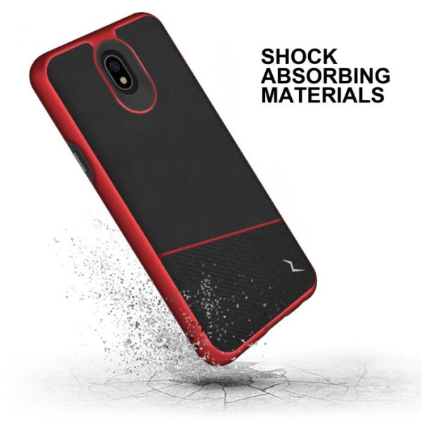 LG Escape Plus - Zizo Division Case w/ Dual Layering & Shockproof Protection - Black / Red (121)