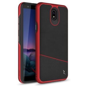 LG Escape Plus - Zizo Division Case w/ Dual Layering & Shockproof Protection - Black / Red (121)