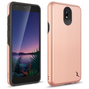 LG Escape Plus - Zizo Division Case w/ Dual Layering & Shockproof Protection - Rose Gold (120)