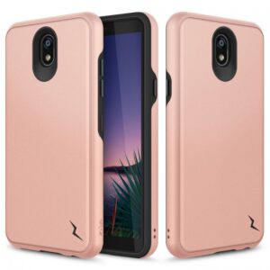 LG Escape Plus - Zizo Division Case w/ Dual Layering & Shockproof Protection - Rose Gold (120)