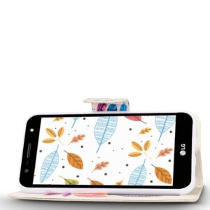 LG X Charge / Power 2 - Colorful Feathers Design Wallet Flap Pouch with TPU Inside in ZV Blister Pac