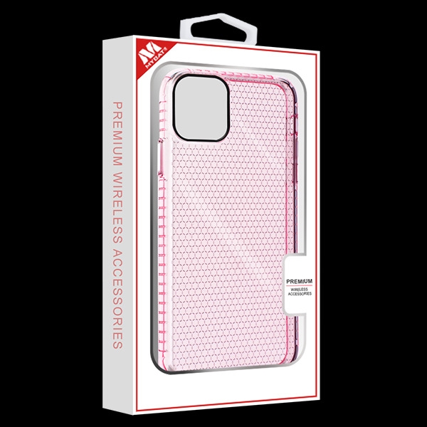 APPLE IPHONE 11 PRO MAX - MYBAT Transparent PINK Hexagon Sturdy Candy Skin Cover (9503)