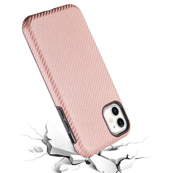 Apple iPhone 11 - MyBat Fuse Carbon Fiber Texture Hybrid Cover - Rose Gold (4531)