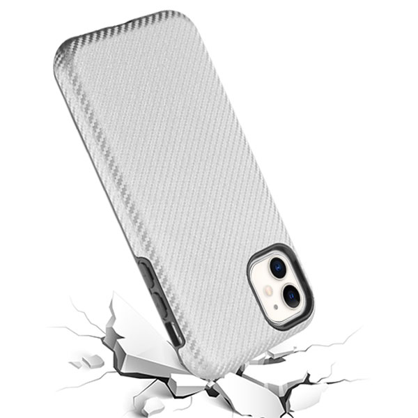 Apple iPhone 11 - MyBat Fuse Carbon Fiber Texture Hybrid Cover - Silver (4532)