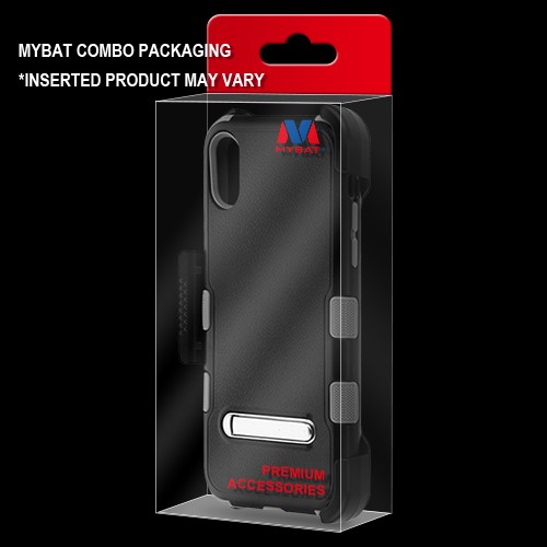Motorola Moto E5 Plus / E5 Supra MyBat TUFF Hybrid Phone Protector Cover w/ Black Horizontal Holster(281)
