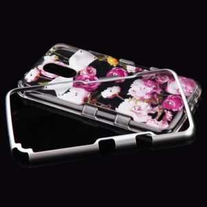 LG Stylo 3 MyBat TUFF Panoview Hybrid Protector Cover - Metallic Silver / Roses Diamante (466)