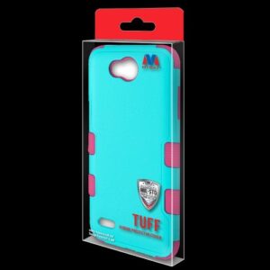 LG X Charge / Power 2 MyBat TUFF Hybrid Phone Protector Cover - Natural Teal Green / Electric Pink (