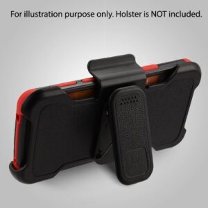 Motorola Moto E5 Plus / E5 Supra MyBat TUFF Hybrid Phone Protector Cover w/ Black Horizontal Holster - Natural Black / Red(280)