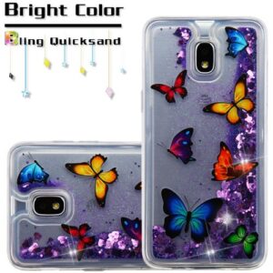 Galaxy Amp Prime 3 Glitter - Butterfly Dancing & Purple Quicksand / Hearts (1271)