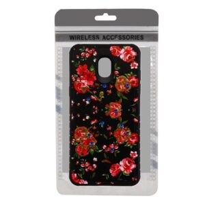 Galaxy Amp Prime 3 (2018) Diamante Hybrid Protector Cover- Romantic Love Flowers / Black (1287)