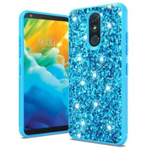 LG Stylo 5 Sparkle Glitter Bling Fused Hybrid - Blue (825)