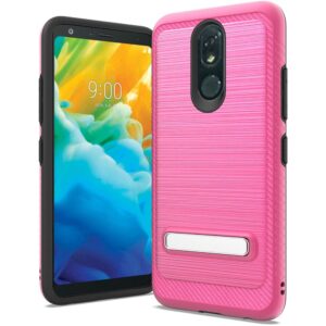 LG Stylo 5 Slim Brushed Hybrid with Design Edged Lining with magnetic kickstand - Hot Pink (809)