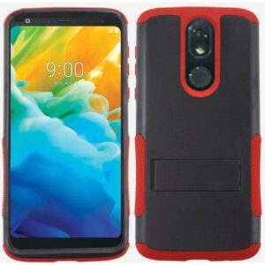 LG Stylo 5 Tough Snap-on Rugged Kickstand Hybrid - Black/Red (846)