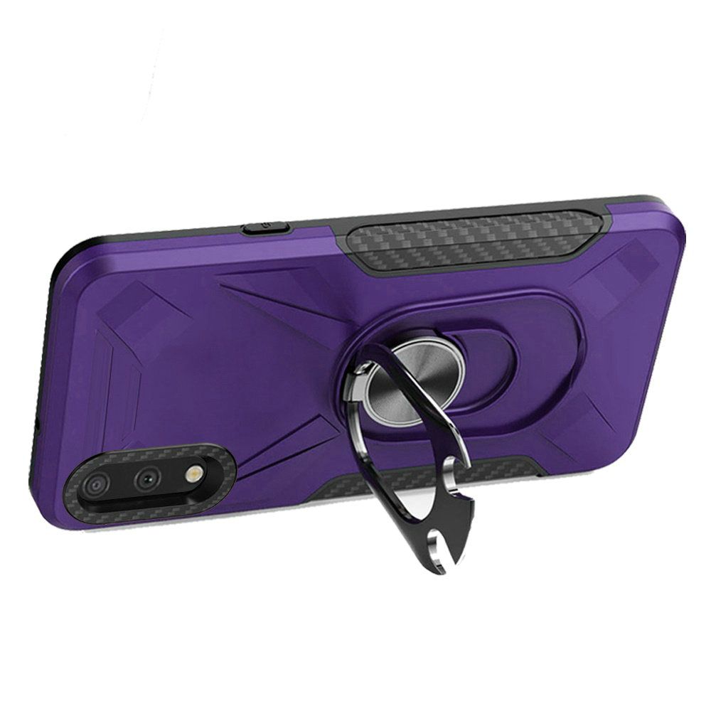 LG Stylo 6 Beer Opener Magnetic Ring Kickstand Cover Case - Dark Purple (10973)