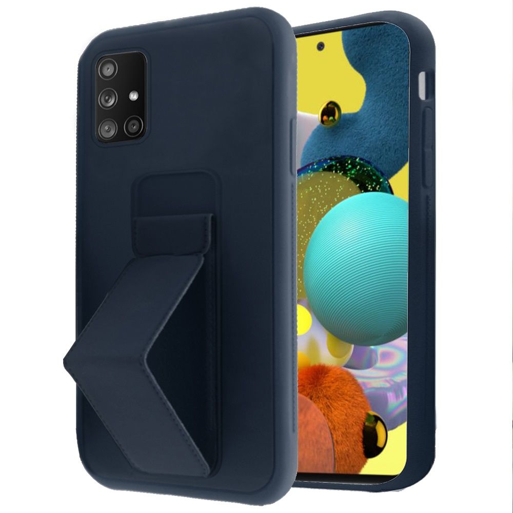 Galaxy A51 5G Foldable Magnetic Kickstand Vegan Case Cover - Blue (10990)