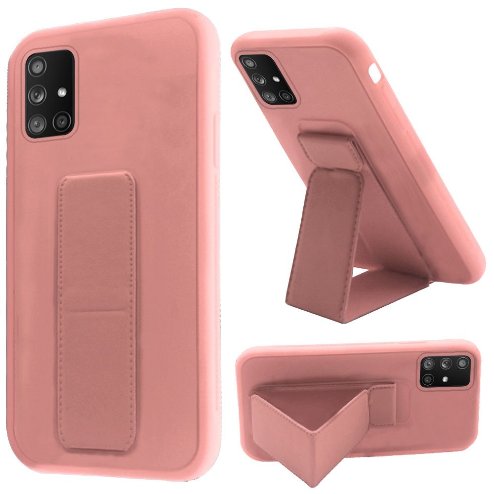Galaxy A51 5G Foldable Magnetic Kickstand Vegan Case Cover - Light Pink (10989)