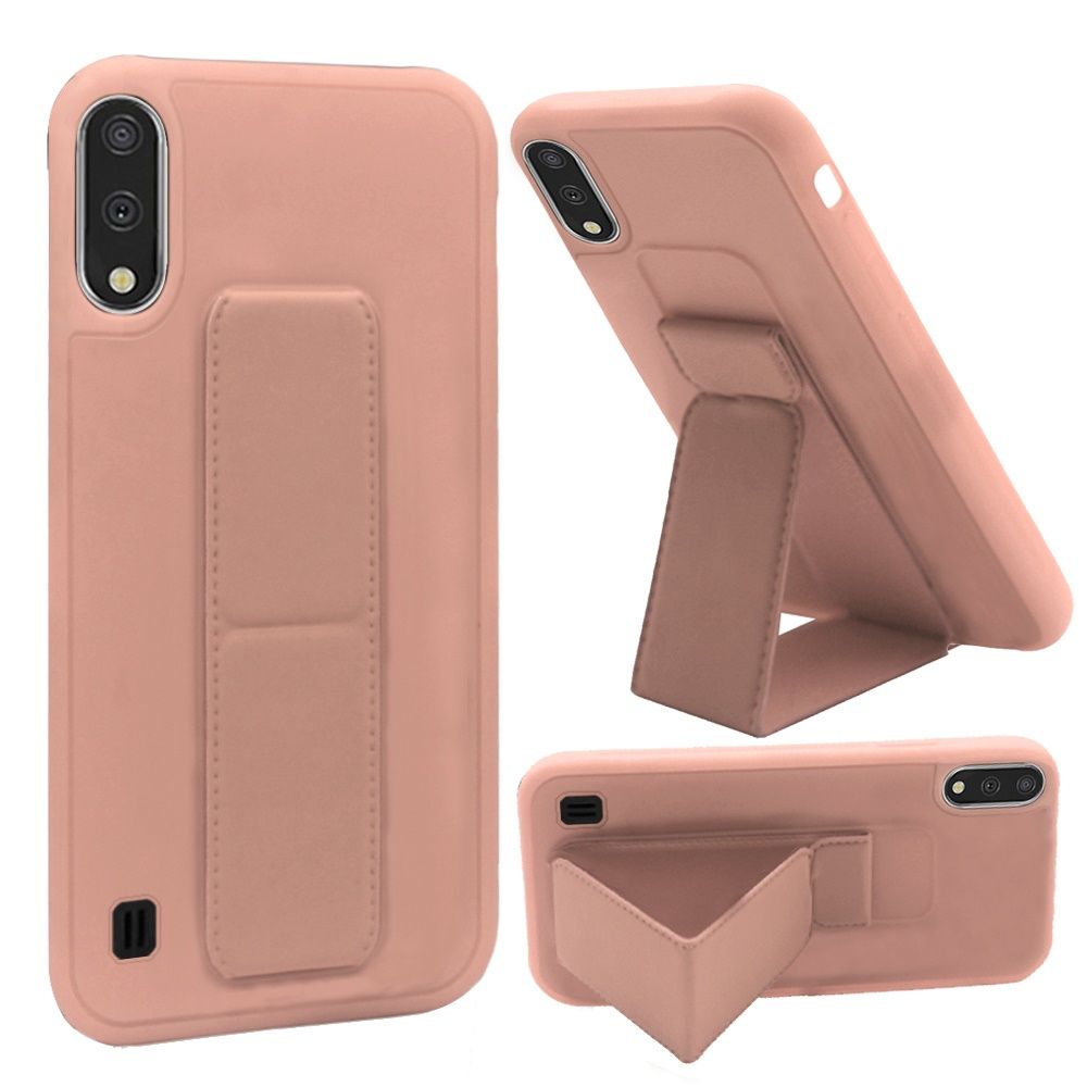 Samsung A01 Premium Foldable Magnetic Kickstand w/car mount - Light pink (9967)