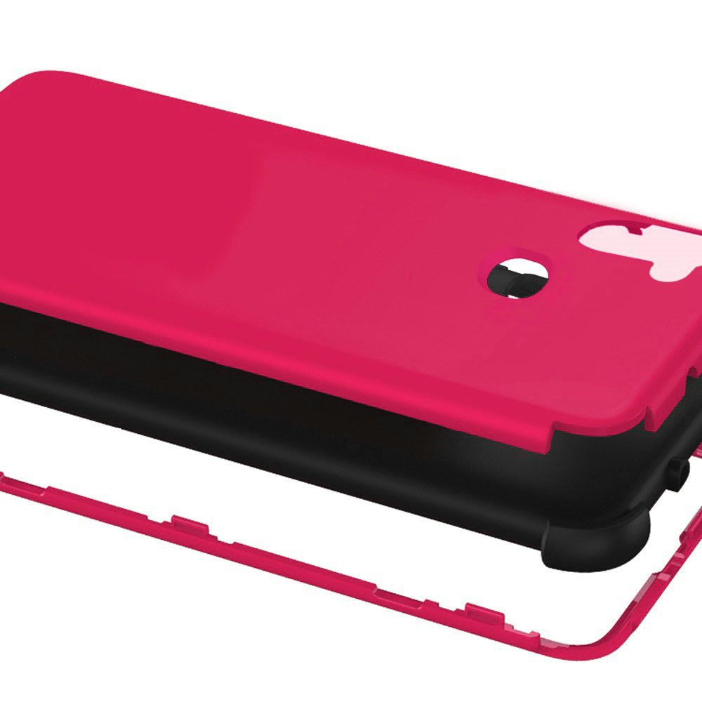 Samsung Galaxy A11 King Tuff Hybrid Case Cover - Hot Pink/Black (110069)