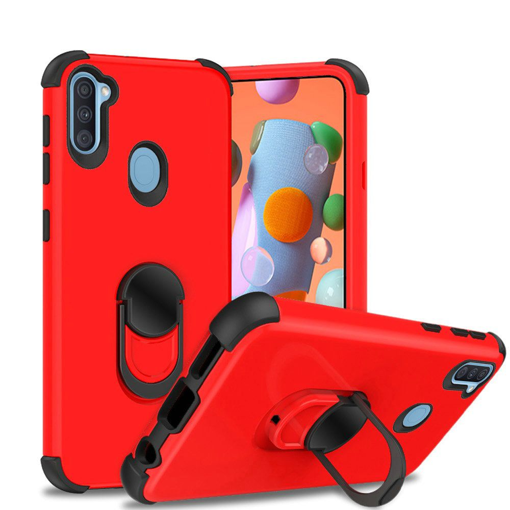 Samsung Galaxy A11 King Ring Magnetic Kickstand Case Cover - Red (110077)