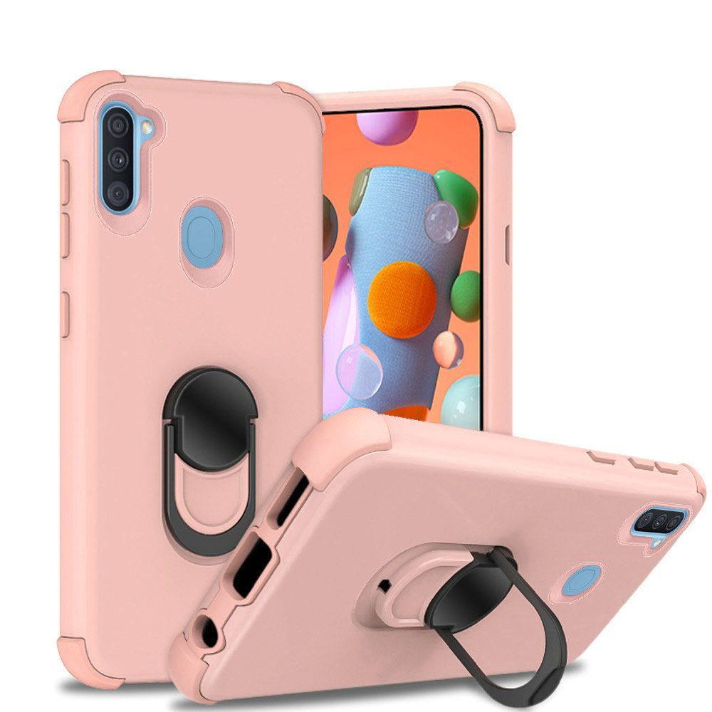 Samsung Galaxy A11 King Ring Magnetic Kickstand Case Cover - Rose Gold (110078)