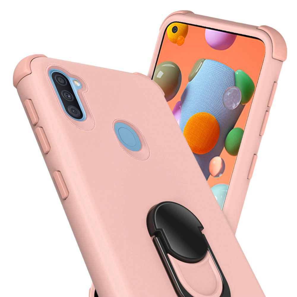 Samsung Galaxy A11 King Ring Magnetic Kickstand Case Cover - Rose Gold (110078)