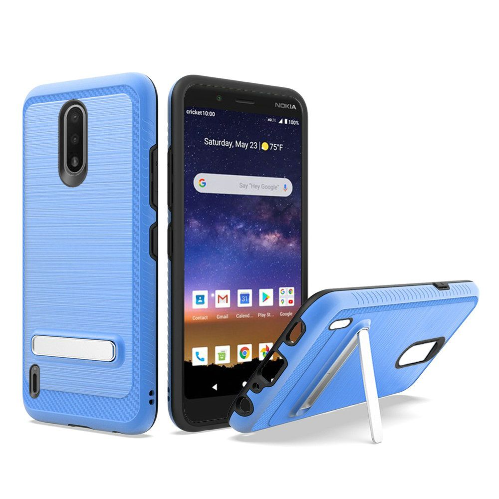 Nokia C2 Tava Slick Magnetic Kickstand Hybrid Case Cover - Blue (10363)
