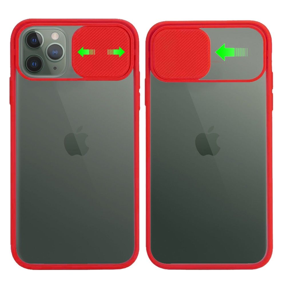 Apple iPhone 11 Pro MAX (6.5) Slide Out Protection For Camera PC TPU Hybrid - Red (10151)