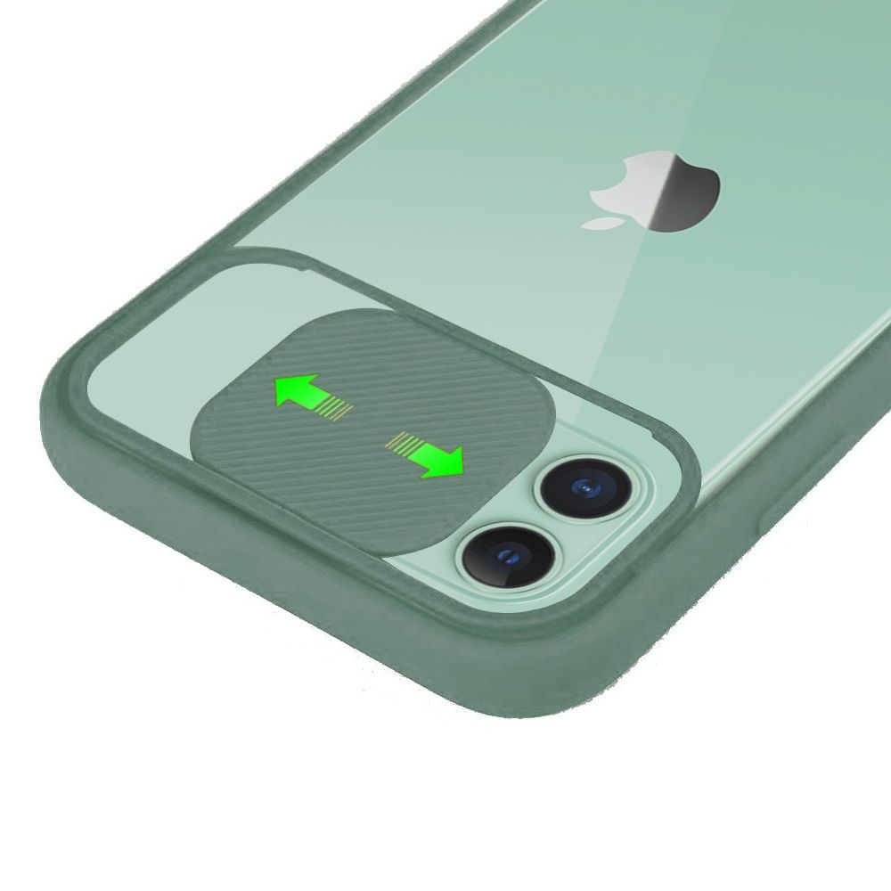 Apple iPhone 11 6.1 Slide Out Protection For Camera PC TPU Hybrid - Midnight Green (10954)