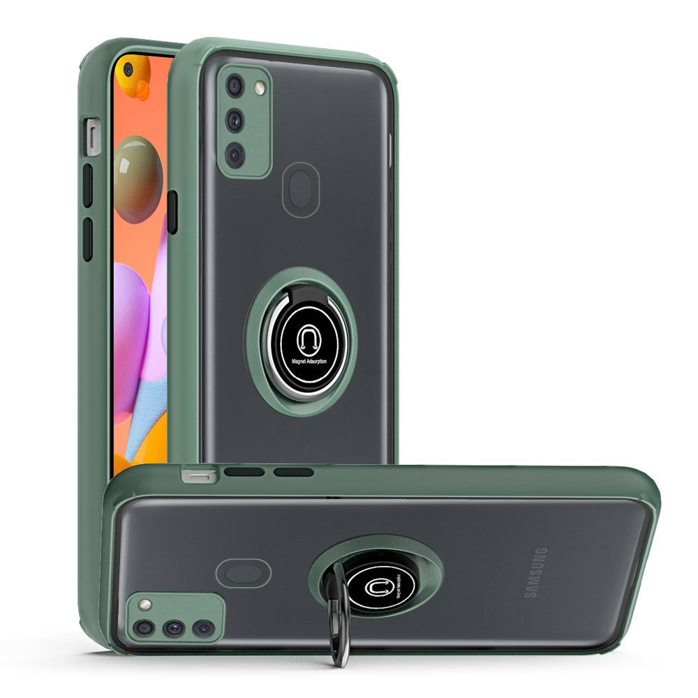 Samsung Galaxy A11 Magnetic RingStand Lens Protection Case Cover - Midnight Green (110079)