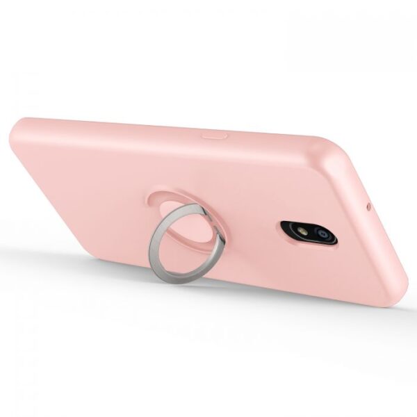 LG Escape Plus - Zizo Revolve Case w/ Built-In Ring Holder Kickstand & Magnetic Mount -Rose Quartz (117)