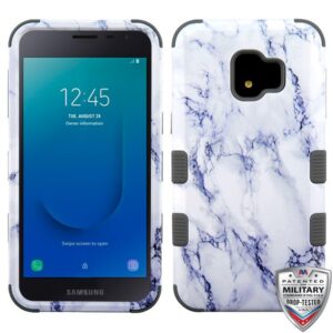 SAMSUNG GALAXY J2 PURE MYBAT TUFF HYBRID PROTECTOR COVER - WHITE MARBLING / IRON GRAY (722)