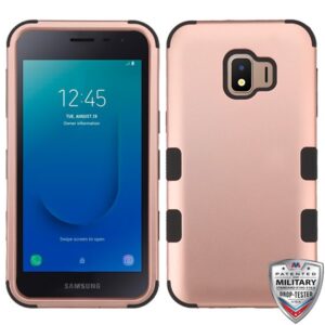 AMSUNG GALAXY J2 PURE MYBAT TUFF HYBRID PHONE PROTECTOR COVER- ROSE GOLD / BLACK (725)