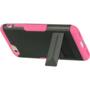 iPhone 6 / 6S Luxmo 3 Piece Hybrid Case w/ Stand - Hot Pink / Black (1275)