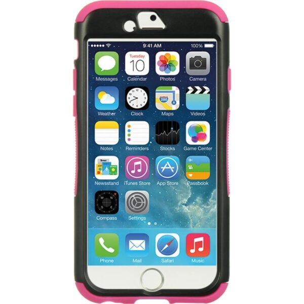 iPhone 6 / 6S Luxmo 3 Piece Hybrid Case w/ Stand - Hot Pink / Black (1275)