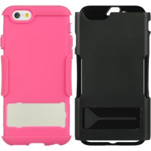 iPhone 6 / 6S Luxmo 3 Piece Hybrid Case w/ Stand - Hot Pink / Black (1275)